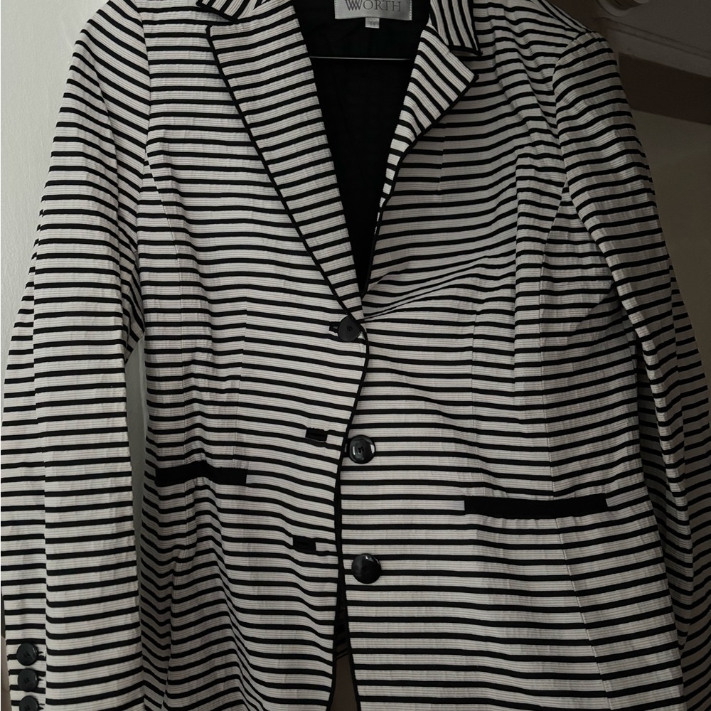 Worth Black and White Striped Jacket
